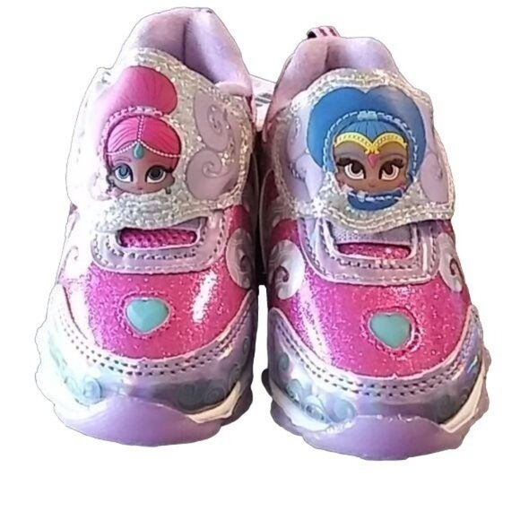 Shimmer & Shine Size 7 Shoes Girls Light-Up Cushioned Insole Pink Purple - Picture 2 of 10